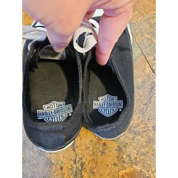 HARLEY DAVIDSON - Boys Canvas Black-white Shoe Size 5 (Converse Style) - Picture 10 of 10